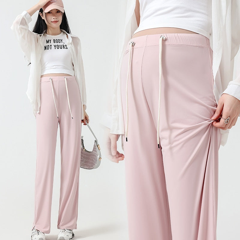 Postpartum Wearable Maternity Wide Leg Pants Fashion Loose High Waist
