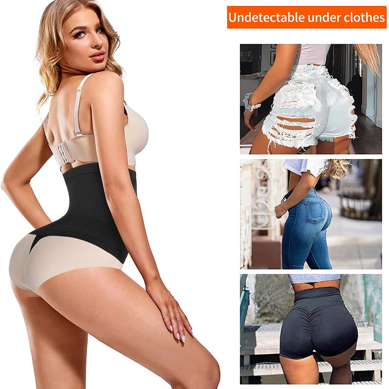 High-Waist Tummy Control Thong Shapewear – Seamless Butt Lifter Briefs for Women
