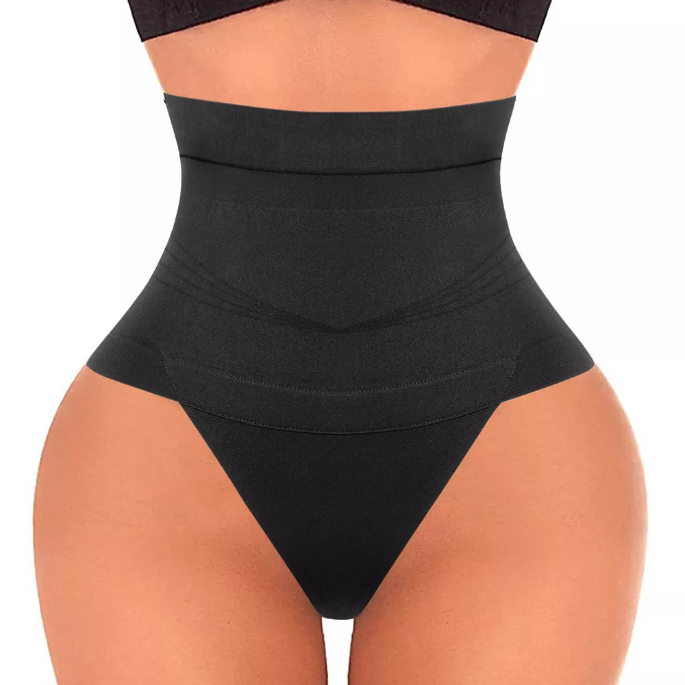 High-Waist Tummy Control Thong Shapewear – Seamless Butt Lifter Briefs for Women