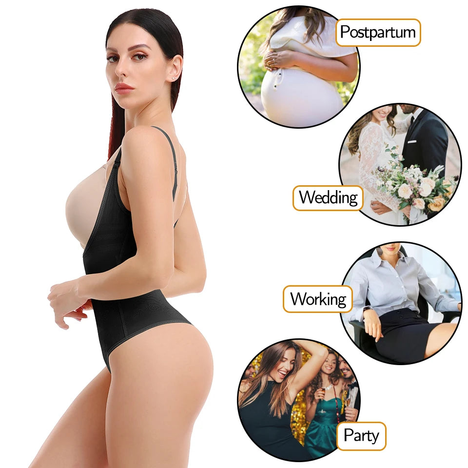Bodysuit New Tummy Control Shapewear Waist Trainer Thong Body Shaper