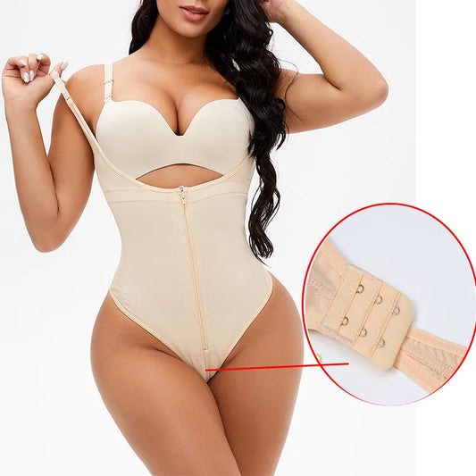 Tummy Control Shapewear Bodysuit – Waist Trainer Thong for Women