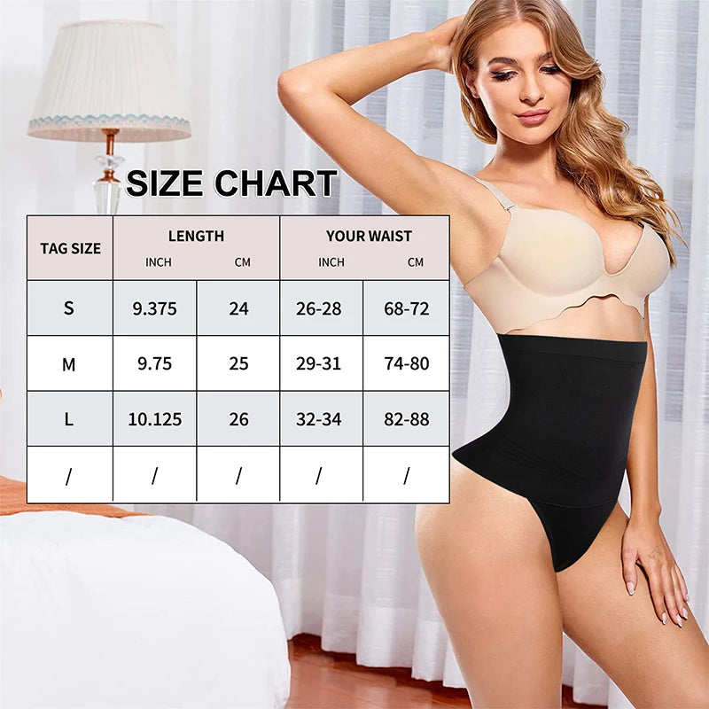 High-Waist Tummy Control Thong Shapewear – Seamless Butt Lifter Briefs for Women