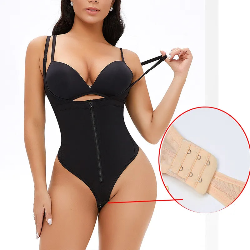 Tummy Control Shapewear Bodysuit – Waist Trainer Thong for Women