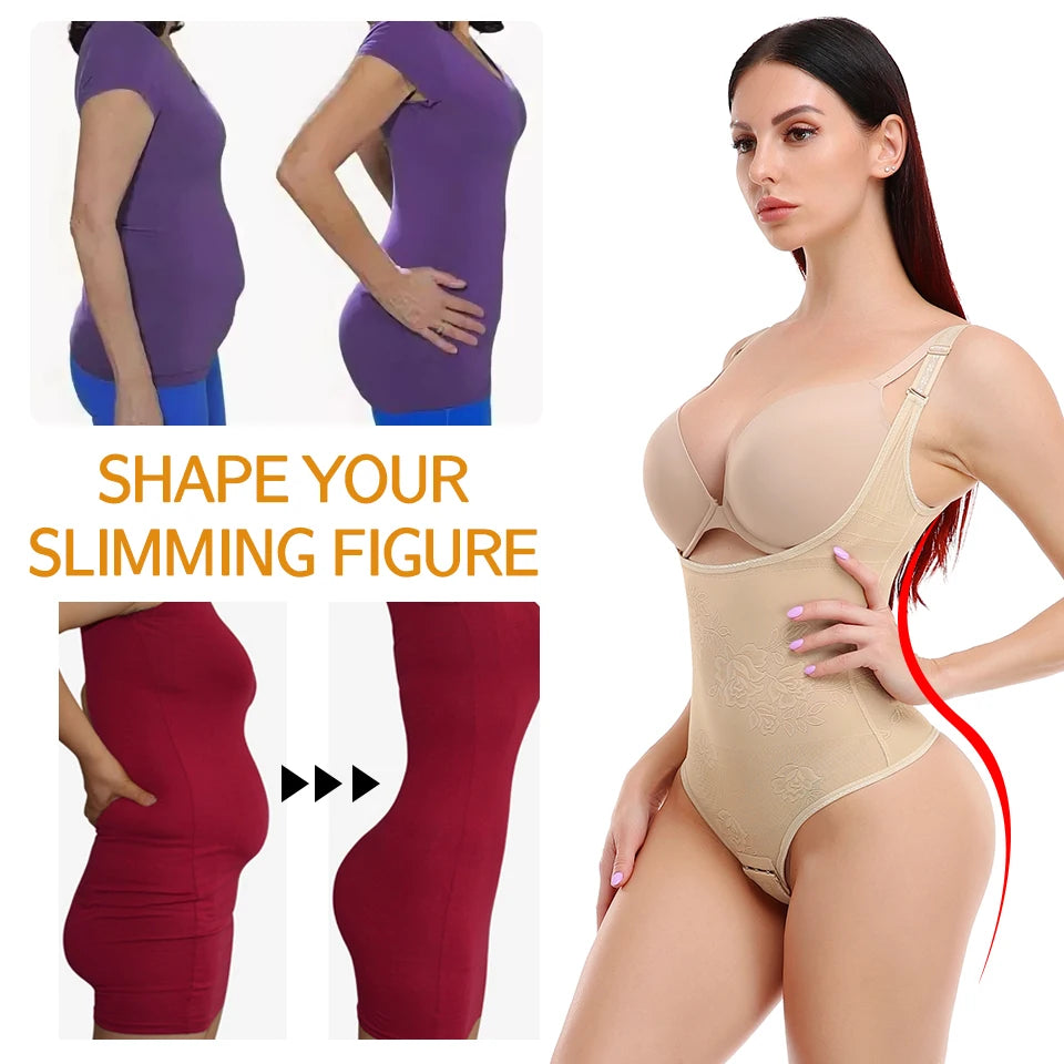 Bodysuit New Tummy Control Shapewear Waist Trainer Thong Body Shaper