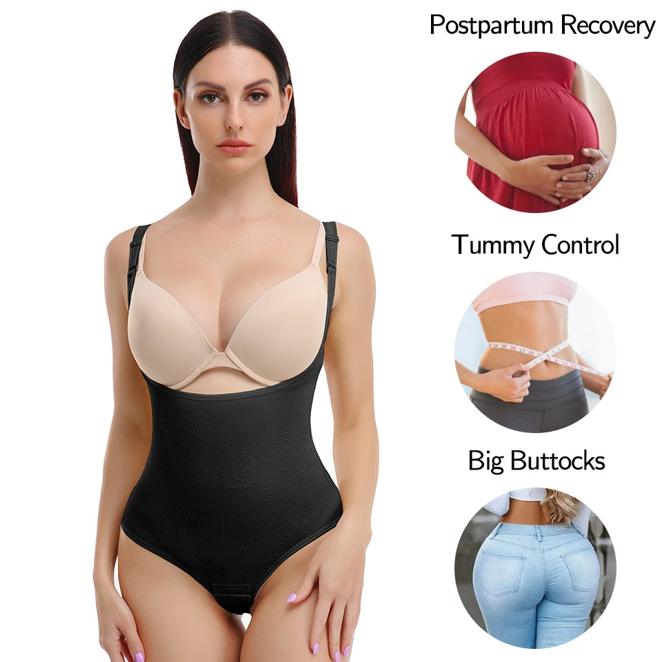 Bodysuit New Tummy Control Shapewear Waist Trainer Thong Body Shaper