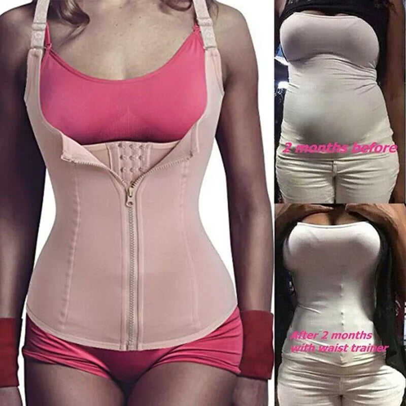 🔥Zipper Slimming Shapewear – Tummy Control Waist Trainer Bodysuit