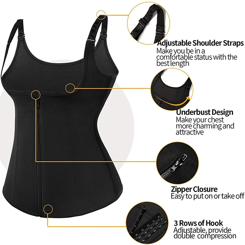 🔥Zipper Slimming Shapewear – Tummy Control Waist Trainer Bodysuit