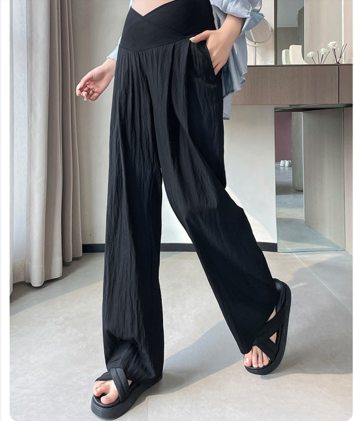 Thin Wide-Leg Maternity Pants – Summer Belly Support