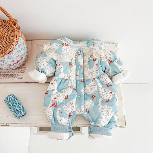 Newborn Thickened Velvet Cotton Clothes Jumpsuit