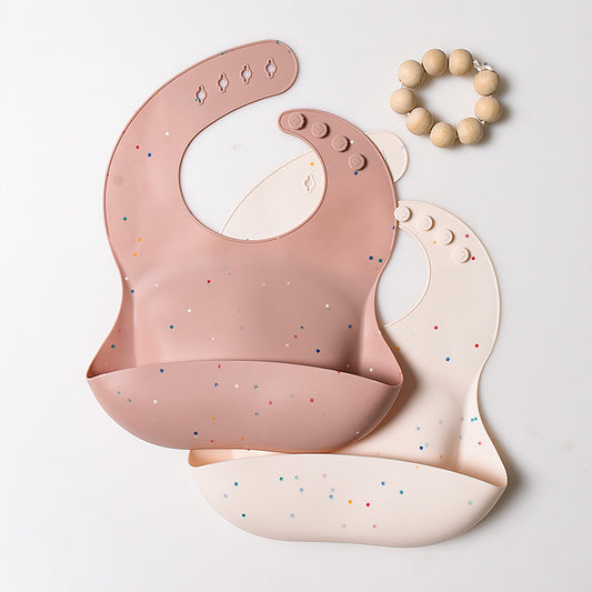 Colorful Particles Silicone Baby Bib Waterproof