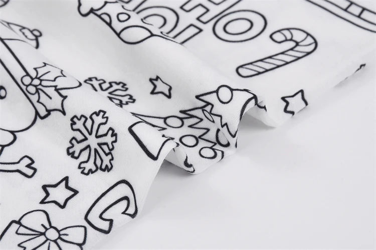 DIY Colour-In Christmas Pyjama Set – Kids Two-Piece (Without Painting Pens)