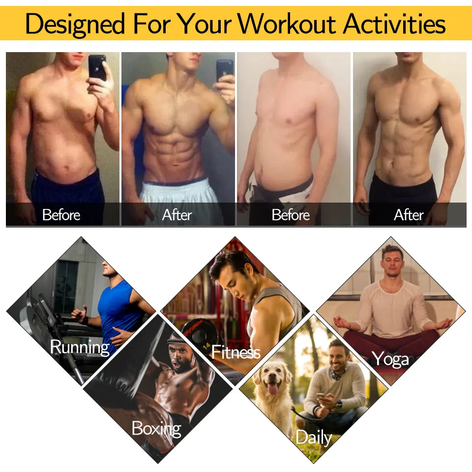 Men Body Shaper Waist Sauna Suit Sweat Vest Slimming Fat Burner Tank Tops