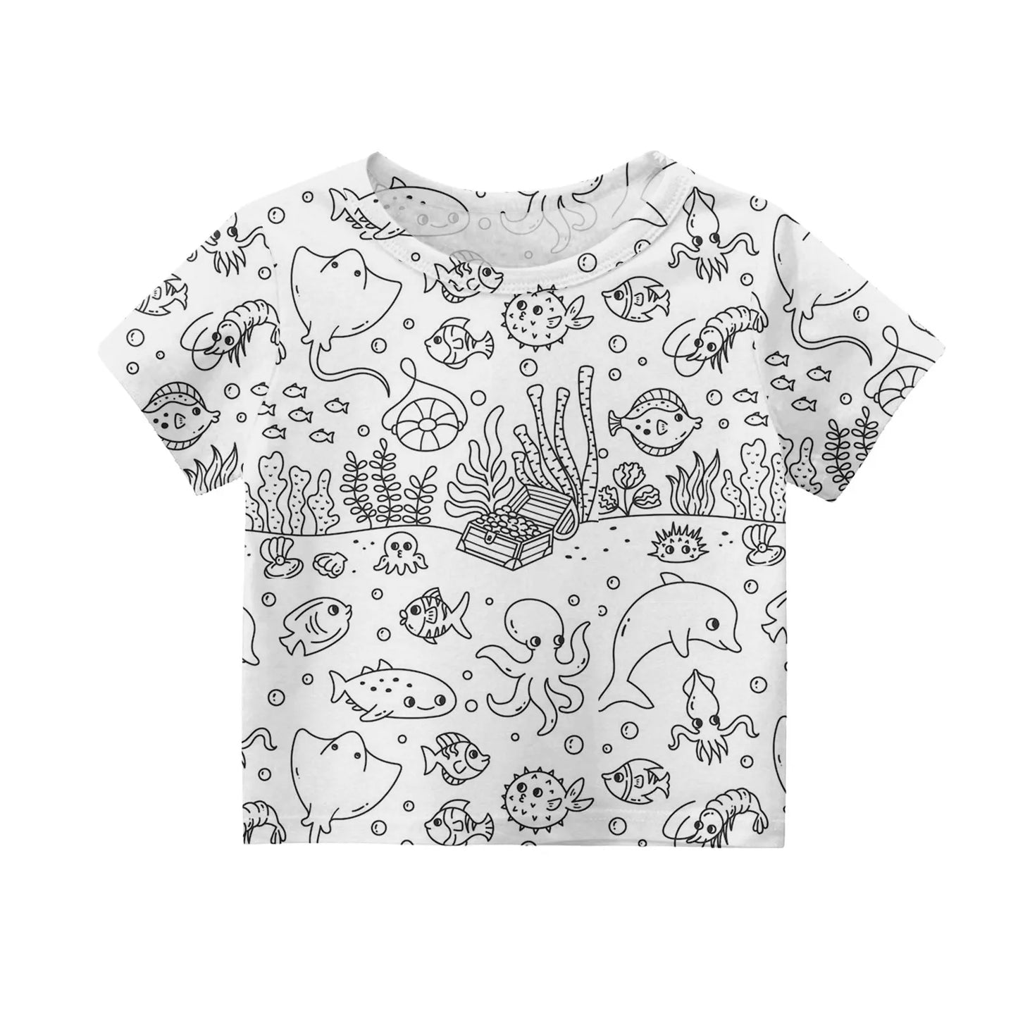 Colour-In Kids Pyjama Set – T-Shirt & Shorts (No Pens Included)