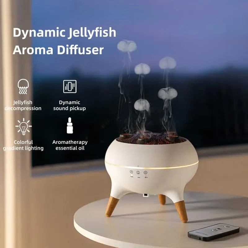 Jellyfish Air Humidifier 250ml Essential Oil Diffuser Remote Control With 7 Colorful Night Lights