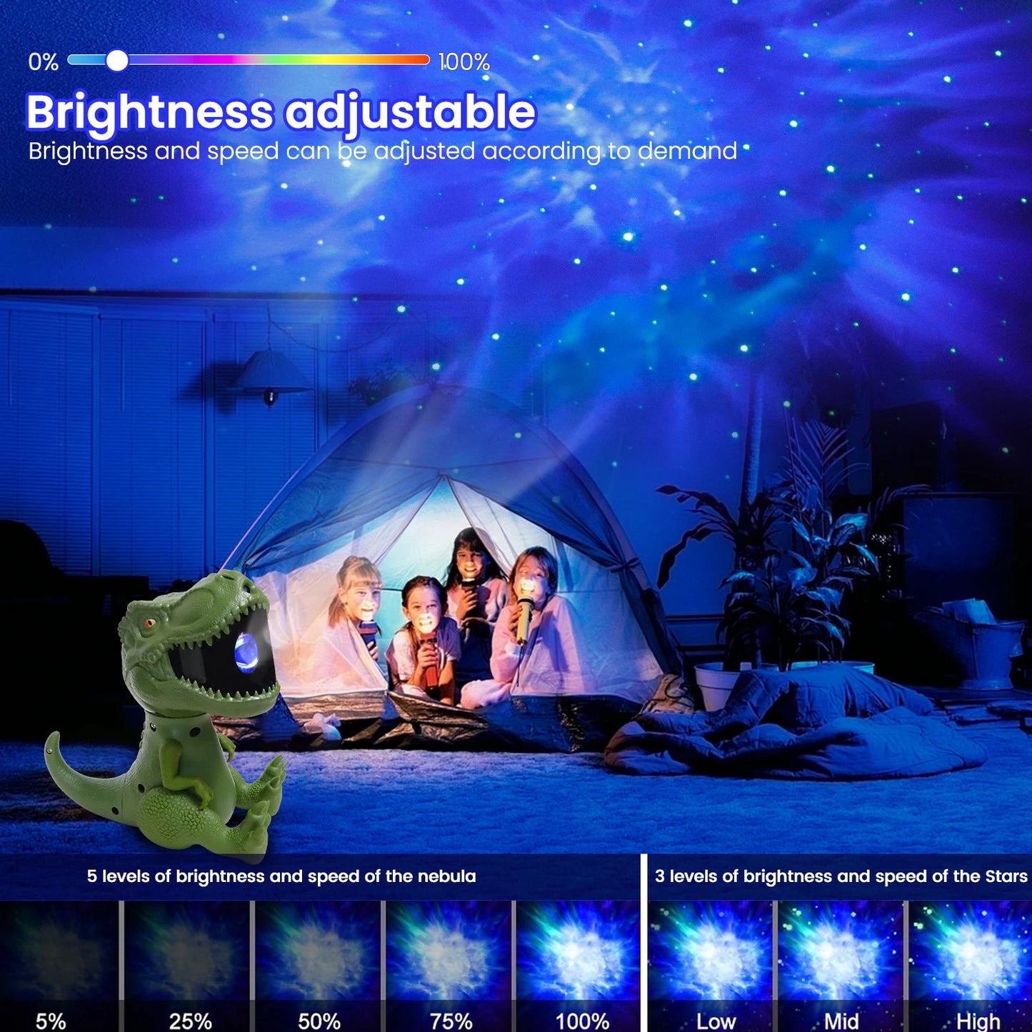 Lamp Toy Tyrannosaurus Rex Atmosphere magnetic projection lamp decorative at night