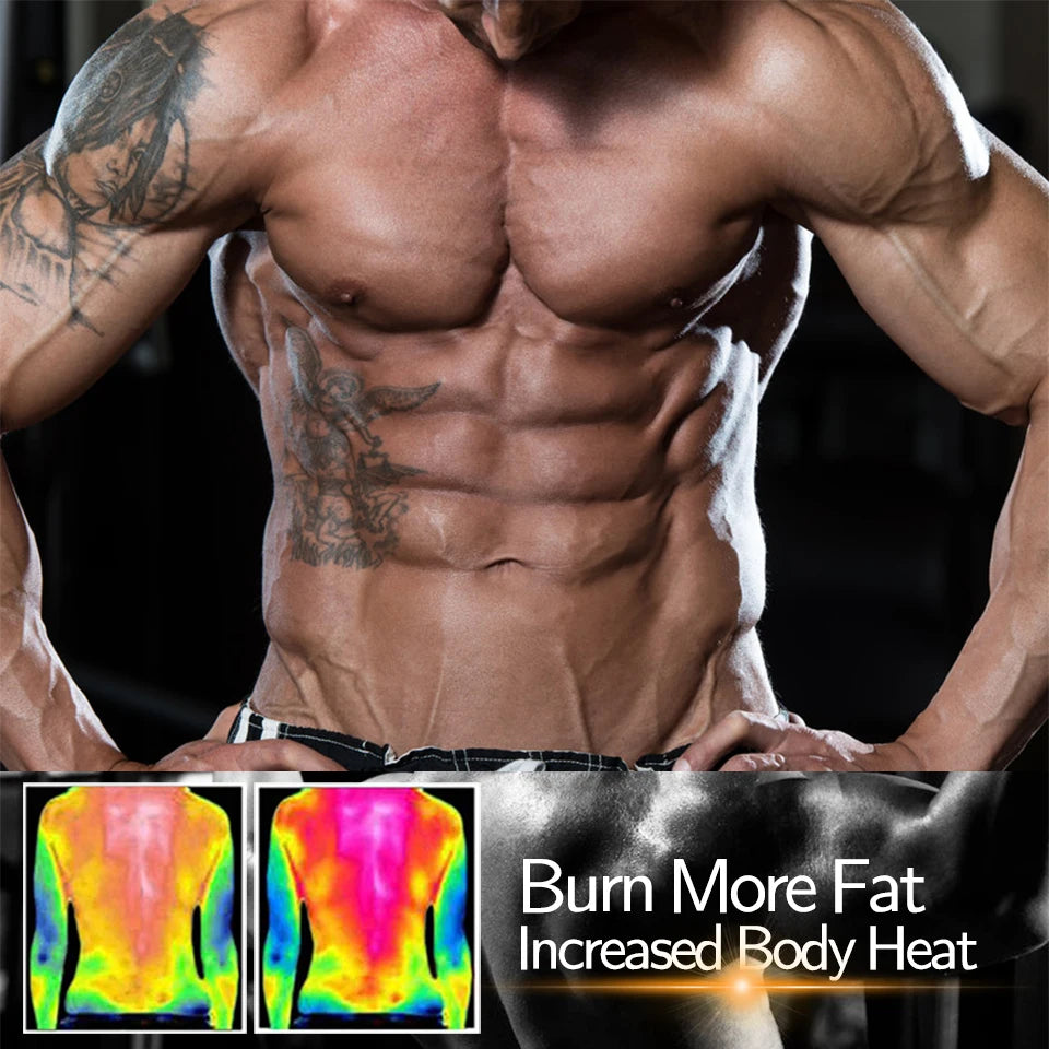 Men Body Shaper Waist Sauna Suit Sweat Vest Slimming Fat Burner Tank Tops