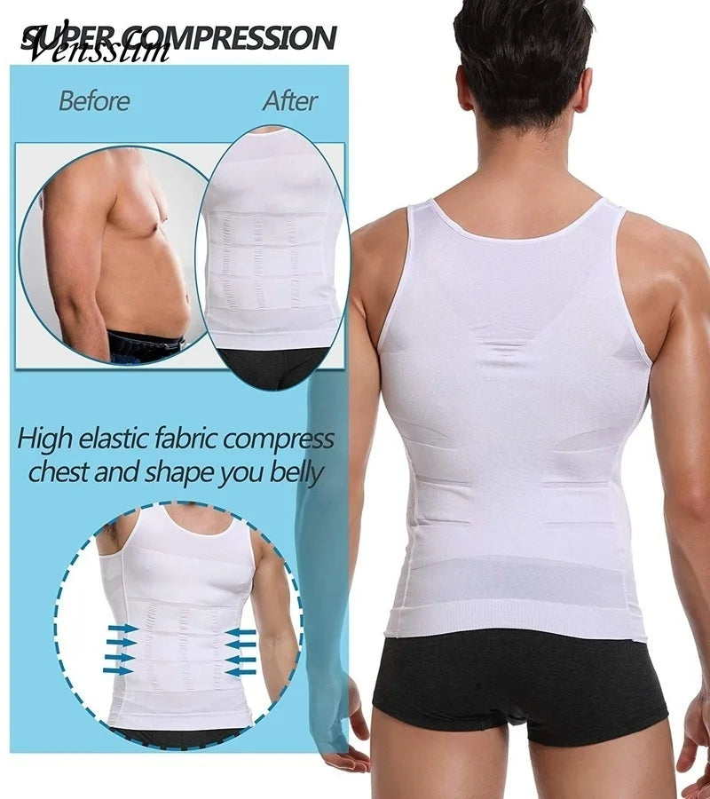 Men’s Compression Shirt – Body Shaper Vest , Abdomen Slimming & Posture Support