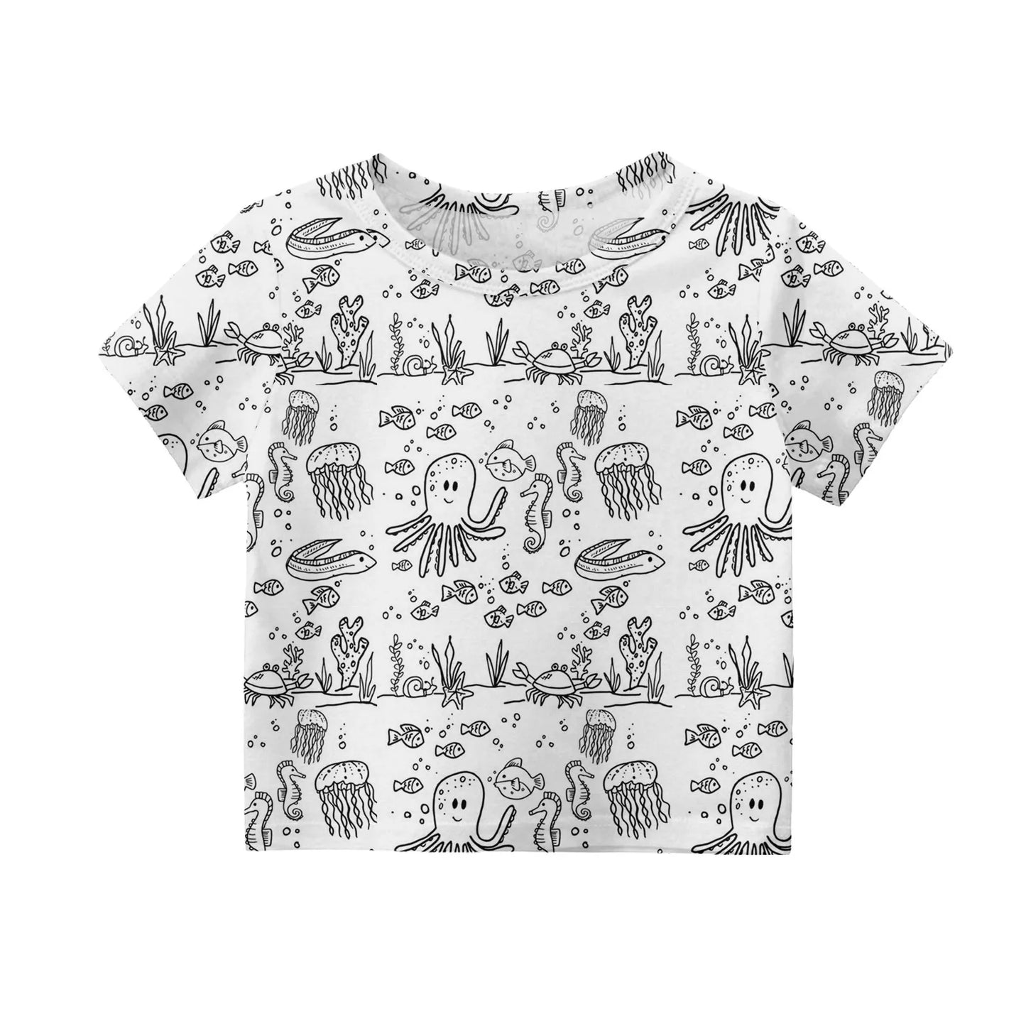 Colour-In Kids Pyjama Set – T-Shirt & Shorts (No Pens Included)