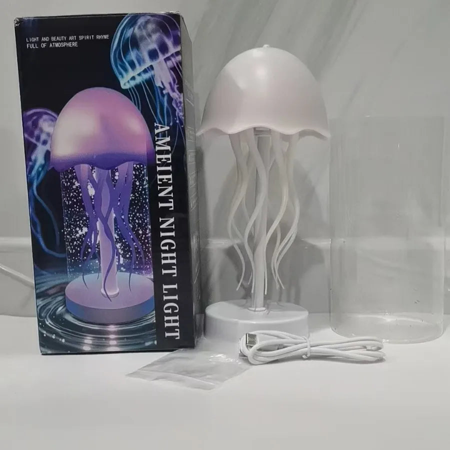 Full color gradient sound controlled jellyfish small night lamp floating