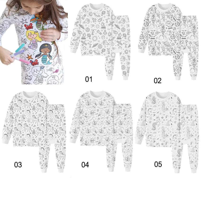 DIY Color-In Pajamas  Kid Crafts For Kids Boys Girls (Without Painting Pens)