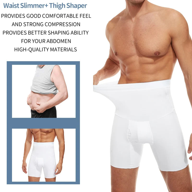 Men's Tummy Control Compression Shorts – Belly Slimming Shapewear for Fitness & Everyday Wear