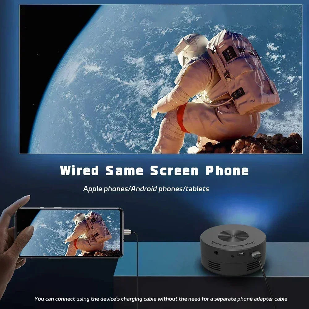 YT200 Portable Mini LED Smart Multimedia Projection Device LCD Display