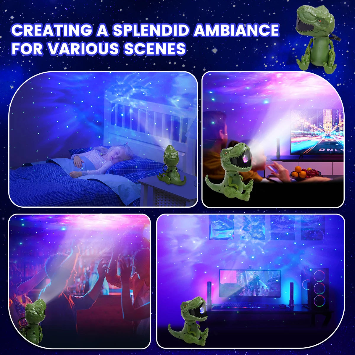 Lamp Toy Tyrannosaurus Rex Atmosphere magnetic projection lamp decorative at night