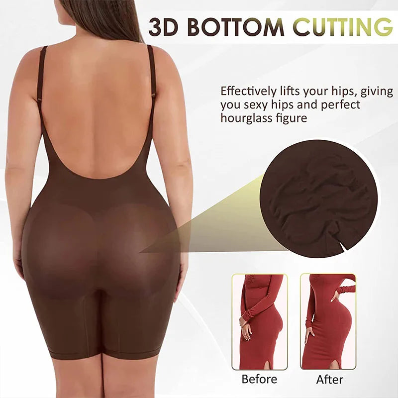 Low Back Bodysuit Shapewear – Thigh Slimmer & Butt Lifter