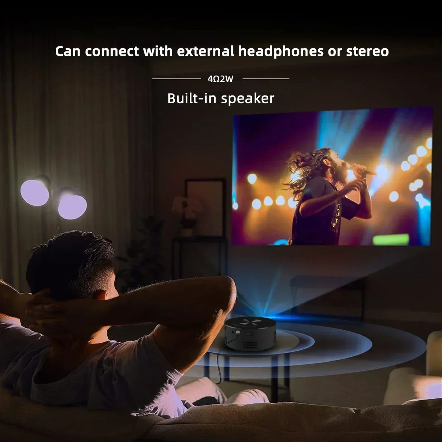 YT200 Portable Mini LED Smart Multimedia Projection Device LCD Display