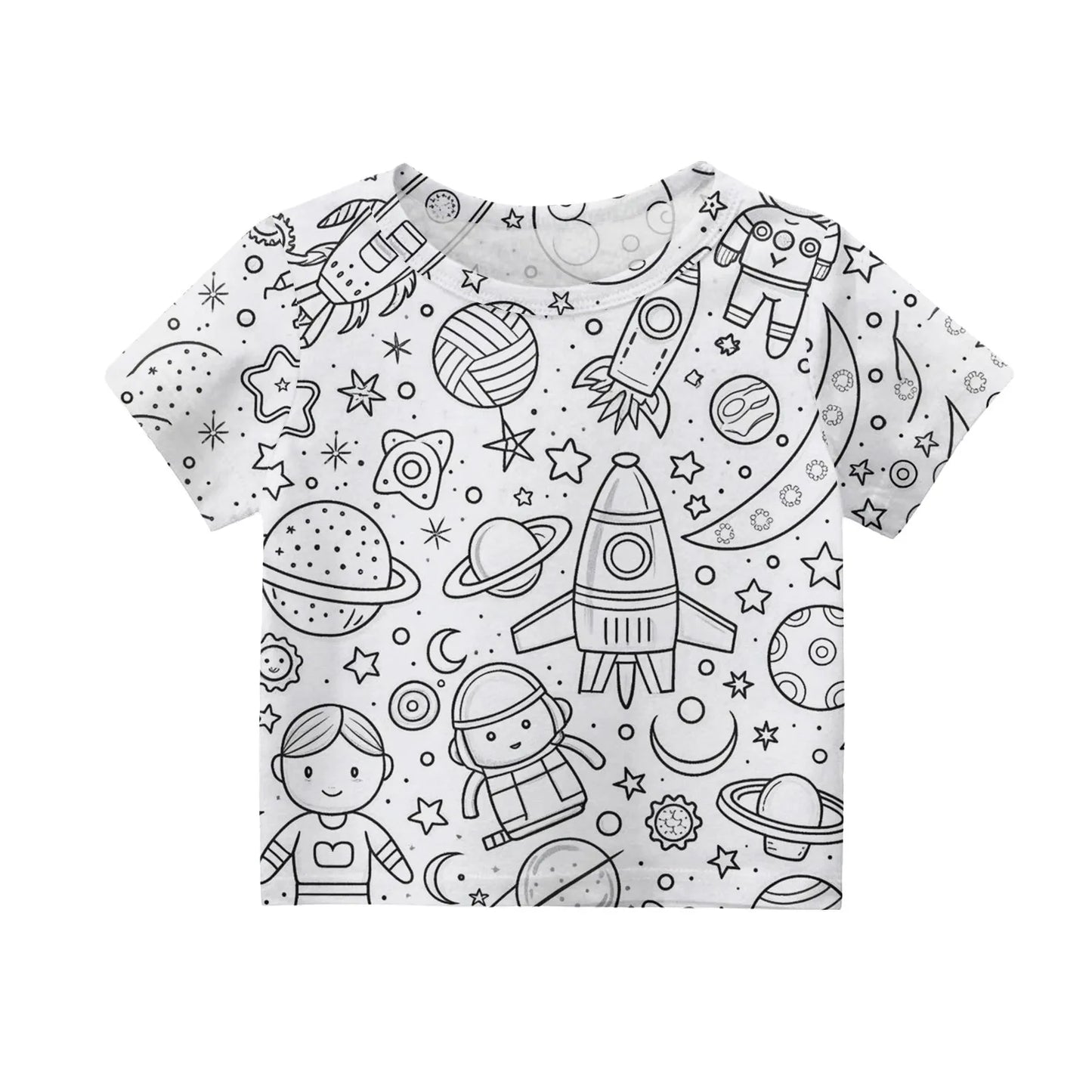 Colour-In Kids Pyjama Set – T-Shirt & Shorts (No Pens Included)