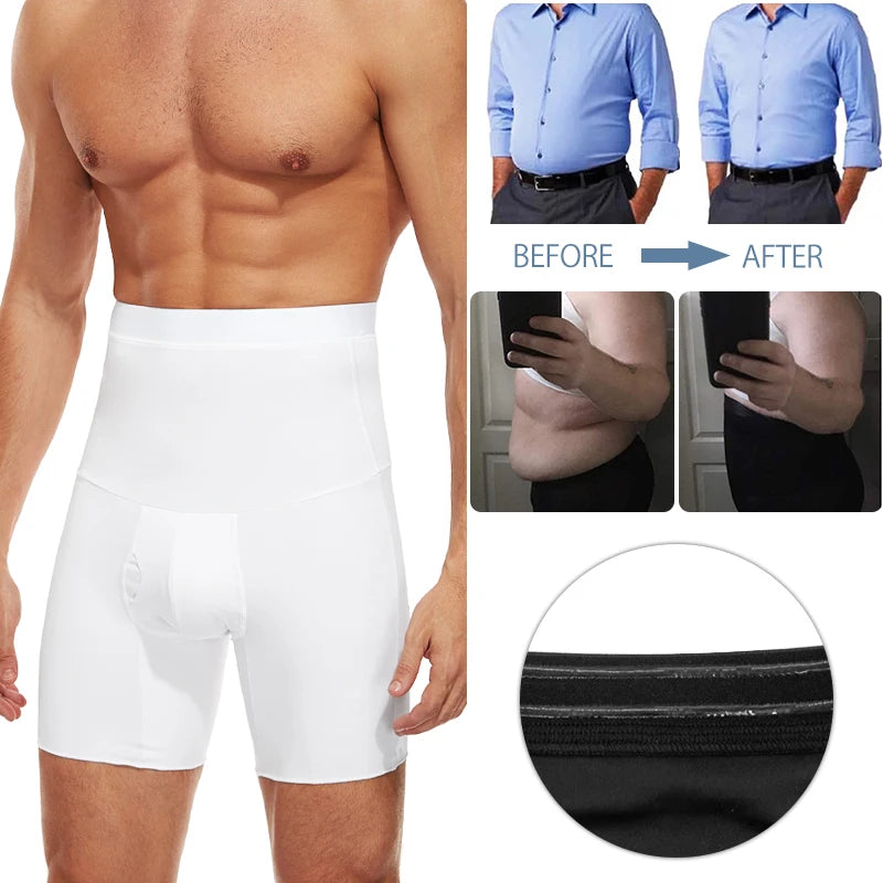 Men's Tummy Control Compression Shorts – Belly Slimming Shapewear for Fitness & Everyday Wear