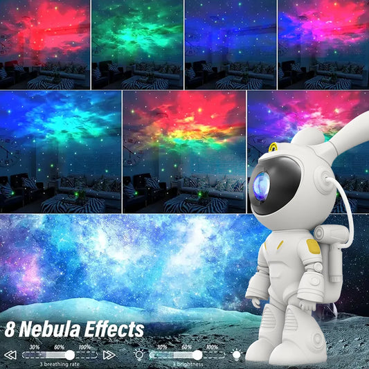 Astronaut Starry Sky Projection Light Decoration Atmosphere Small Night Light Plug in with Remote Control
