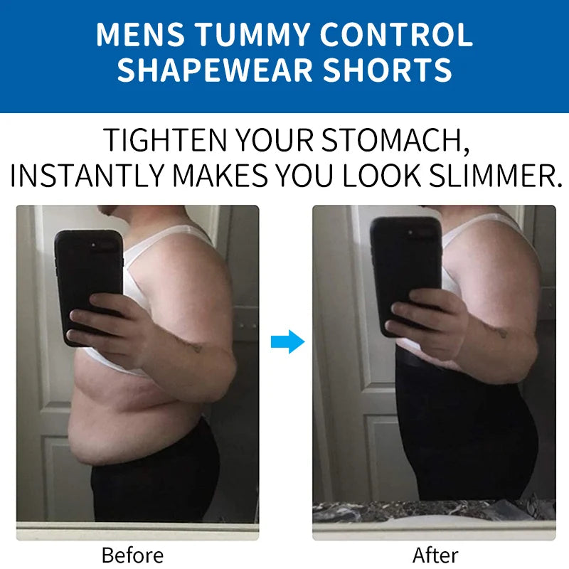 Men's Tummy Control Compression Shorts – Belly Slimming Shapewear for Fitness & Everyday Wear