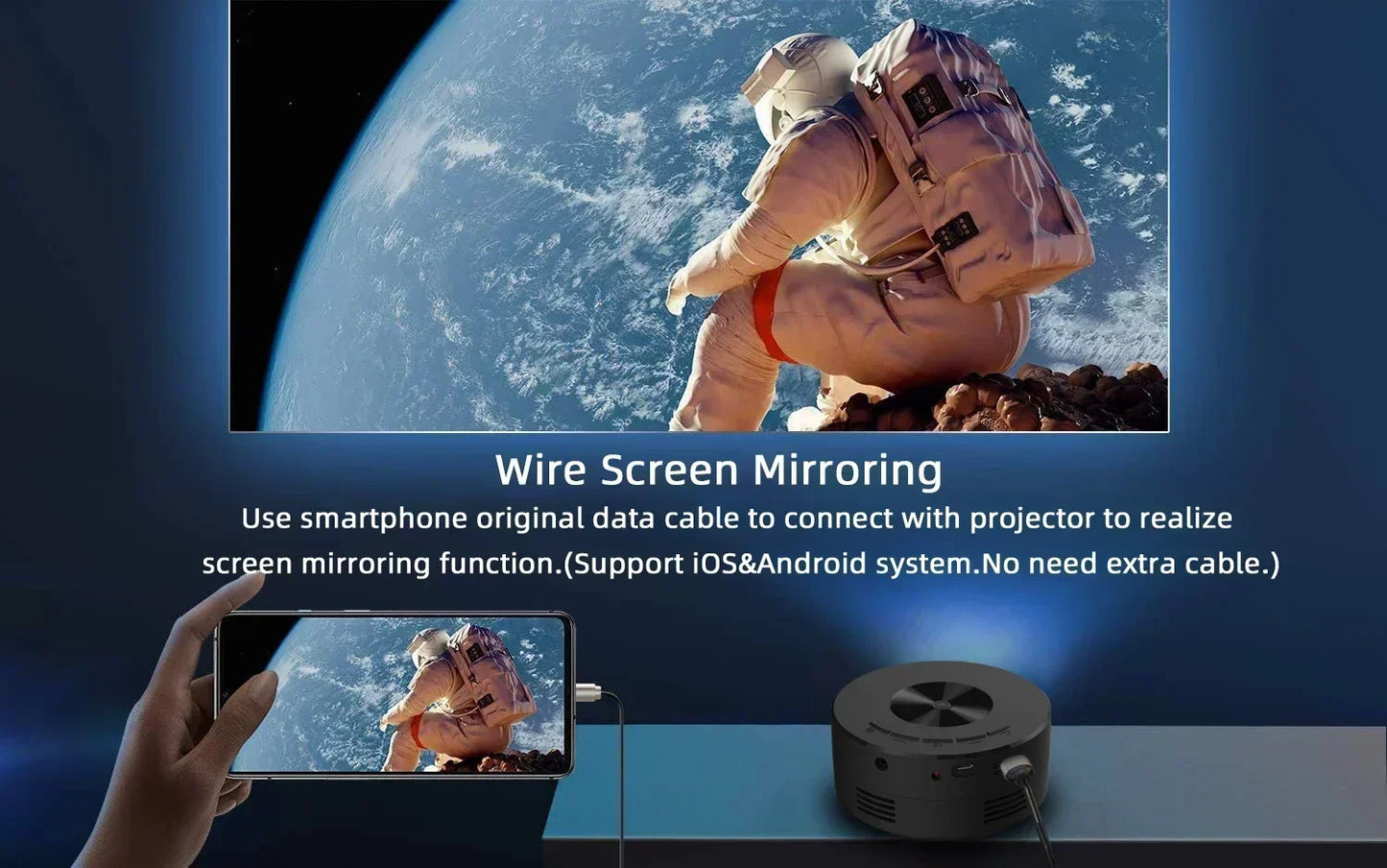 YT200 Portable Mini LED Smart Multimedia Projection Device LCD Display