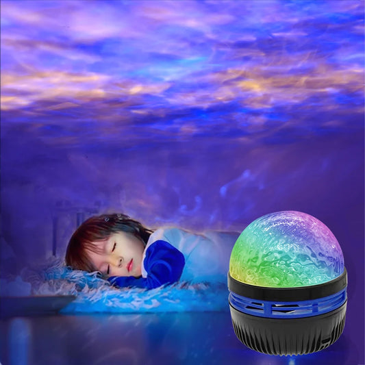 Reflection water ripple atmosphere lamp starlight projection creative colorful rotating lamp atmosphere