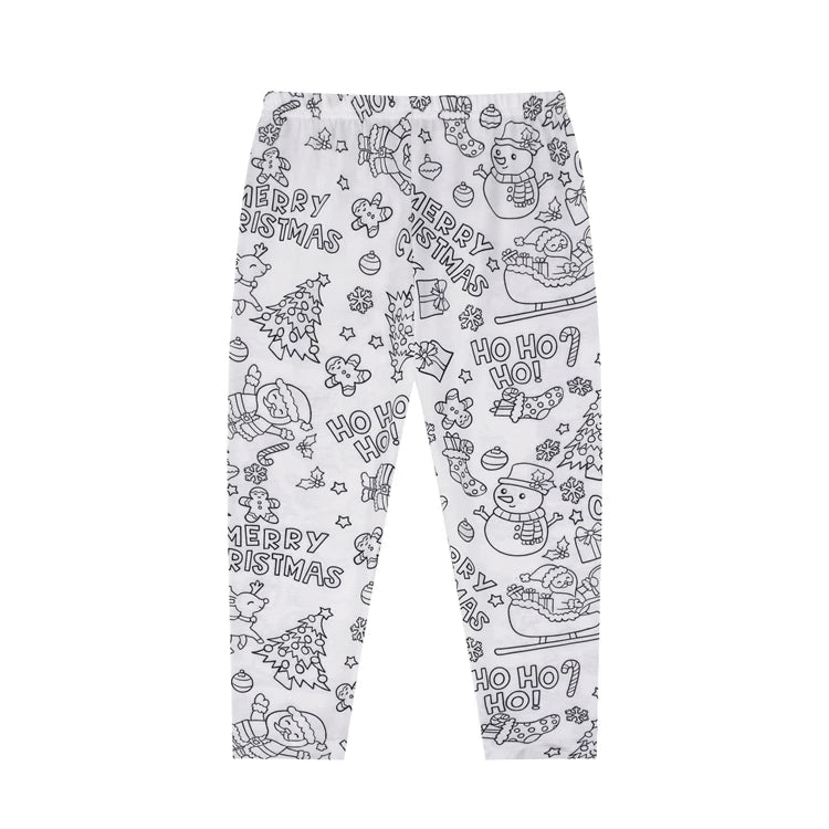 DIY Colour-In Christmas Pyjama Set – Kids Two-Piece (Without Painting Pens)