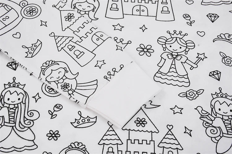 DIY Colour-In Kids Pyjama Party Set – Two-Piece Boys Gils (Without Painting Pens)