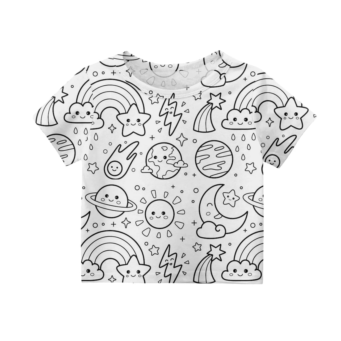 Colour-In Kids Pyjama Set – T-Shirt & Shorts (No Pens Included)