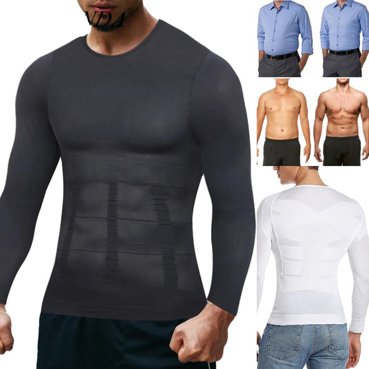 Men’s Long Sleeve Compression Shaper Shirt – Slimming & Tummy Control