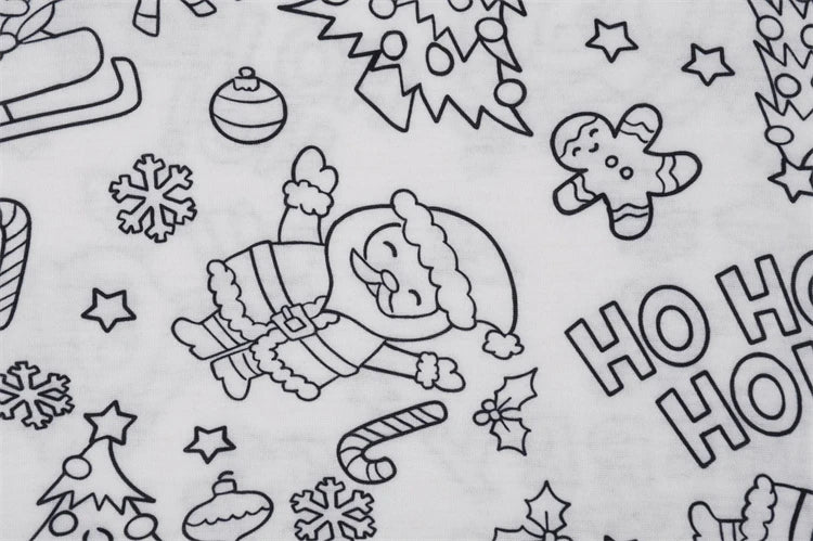 DIY Colour-In Christmas Pyjama Set – Kids Two-Piece (Without Painting Pens)