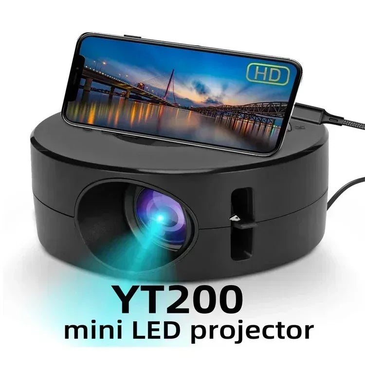 YT200 Portable Mini LED Smart Multimedia Projection Device LCD Display