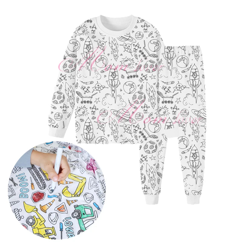 DIY Color-In Pajamas  Kid Crafts For Kids Boys Girls (Without Painting Pens)