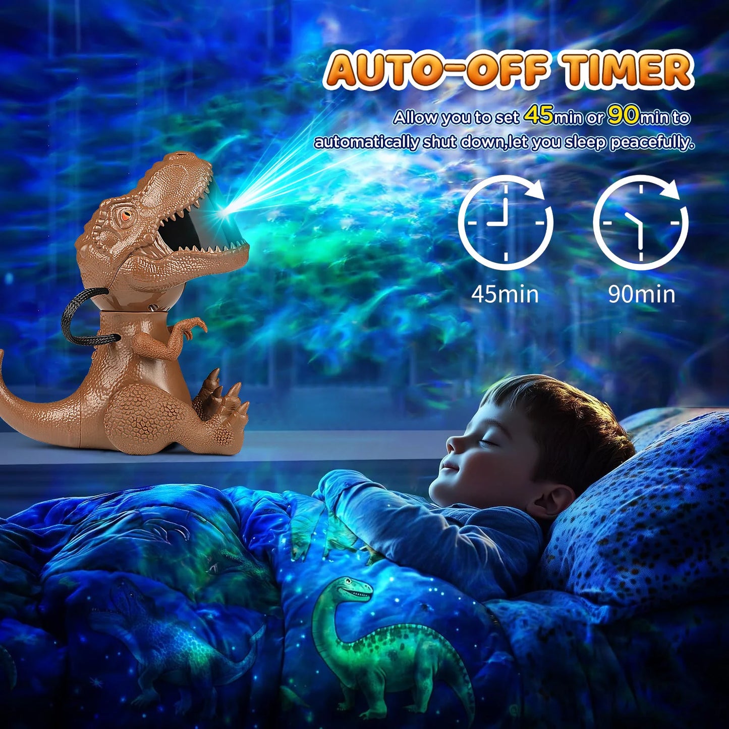 Lamp Toy Tyrannosaurus Rex Atmosphere magnetic projection lamp decorative at night