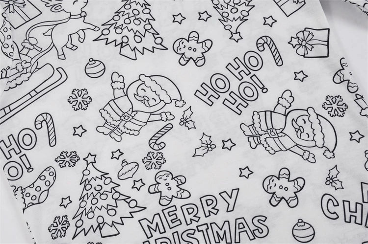 DIY Colour-In Christmas Pyjama Set – Kids Two-Piece (Without Painting Pens)