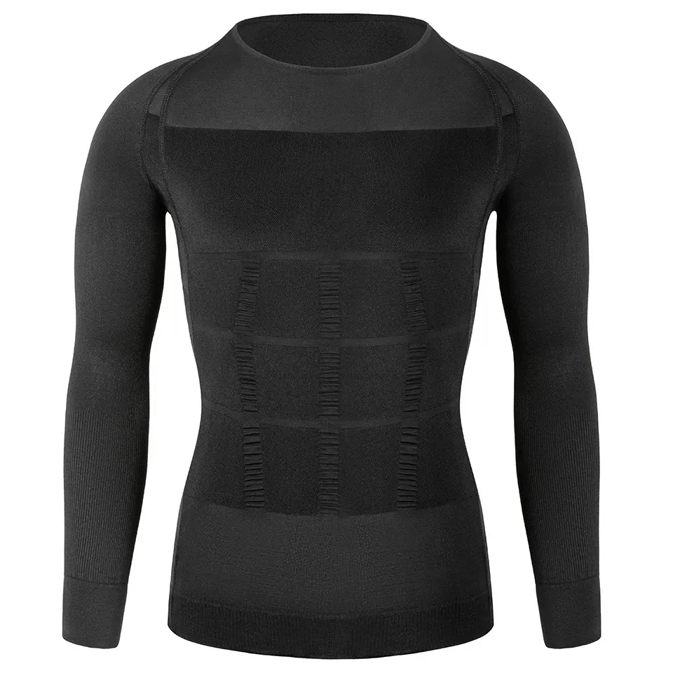 Men’s Long Sleeve Compression Shaper Shirt – Slimming & Tummy Control