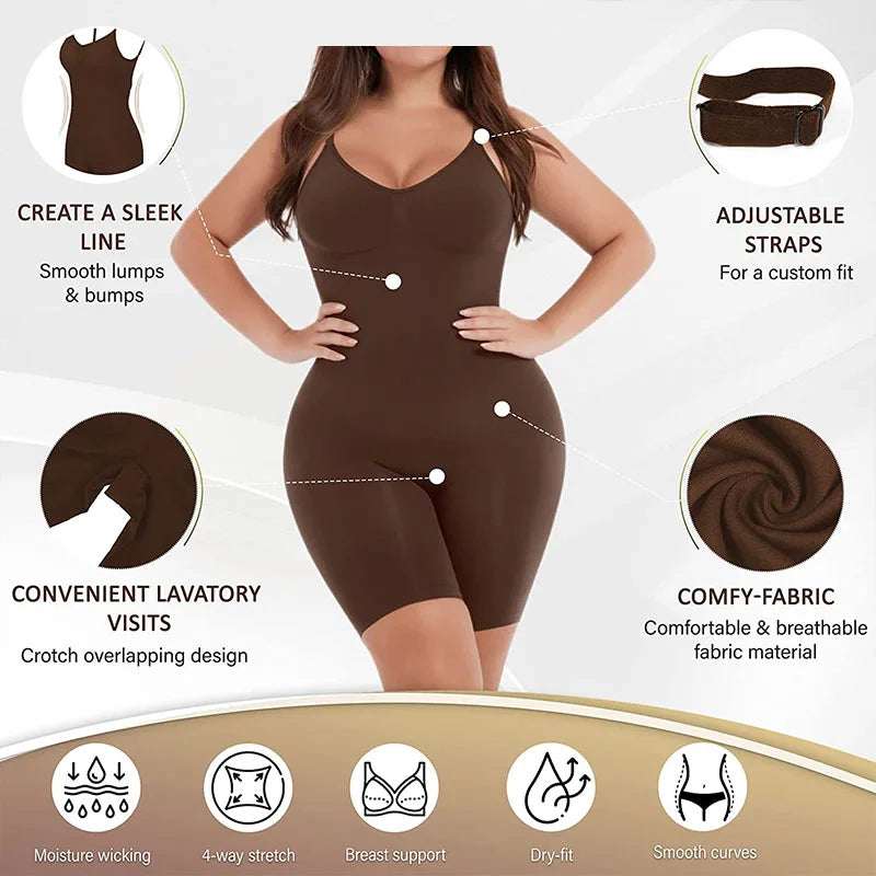 Low Back Bodysuit Shapewear – Thigh Slimmer & Butt Lifter