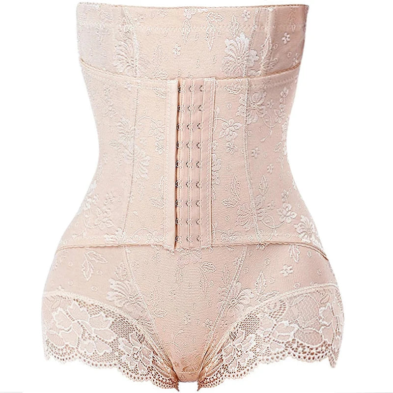 Zipper Waist Trainer Shapewear – Lace High Waist Double Control Panties