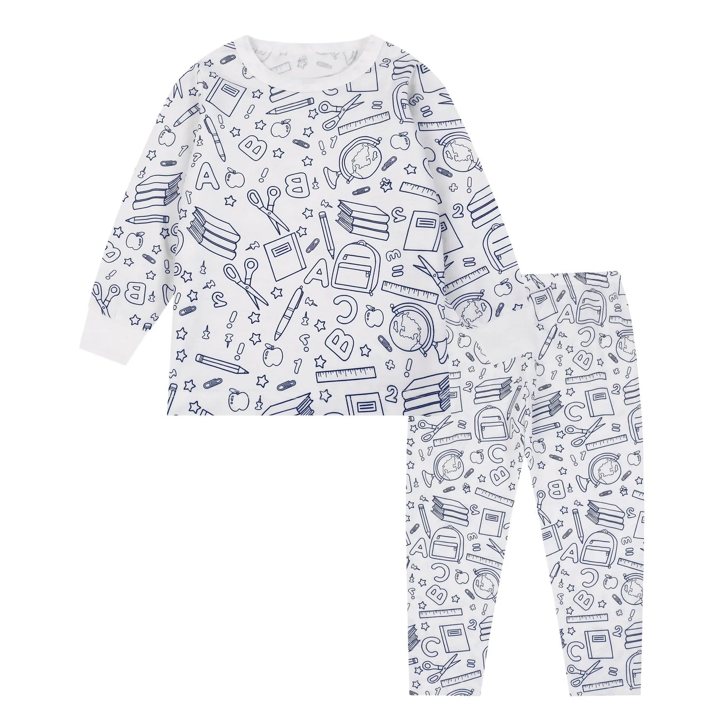 DIY Colour-In Christmas Pyjama Set – Kids Two-Piece (Without Painting Pens)