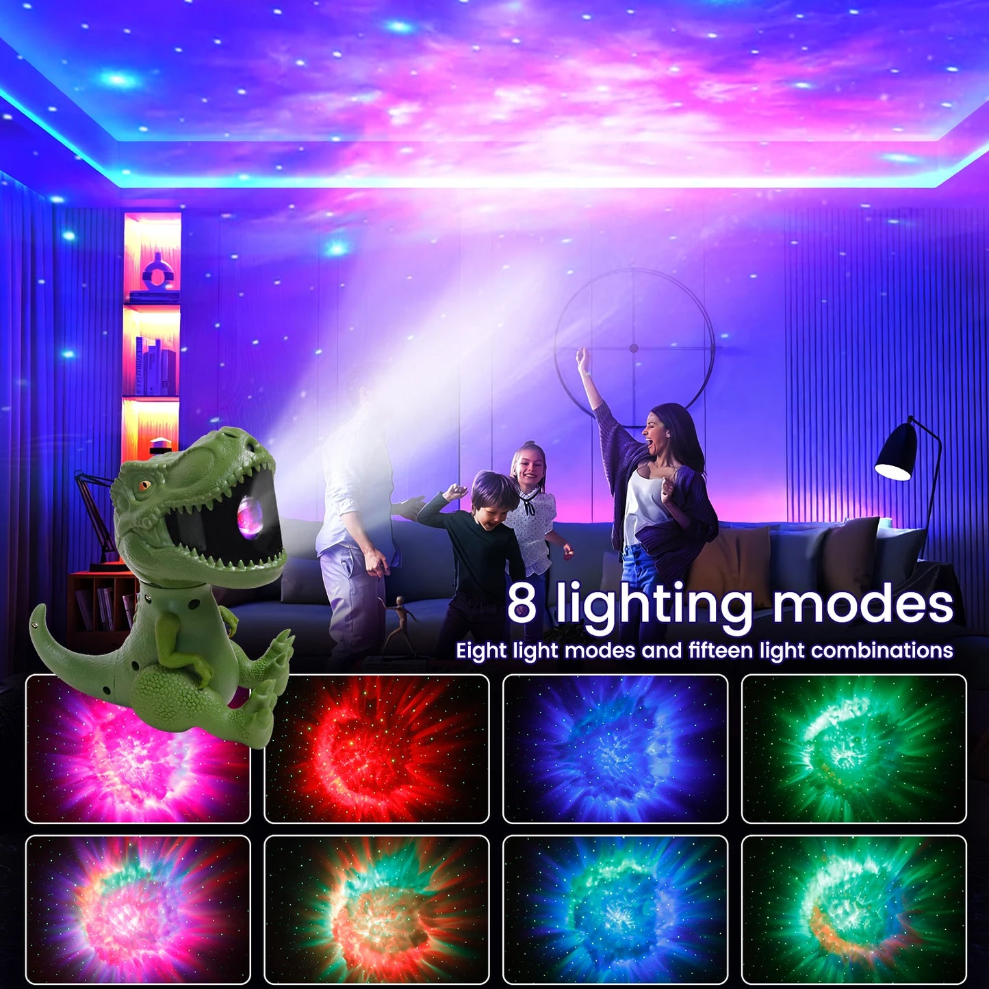 Lamp Toy Tyrannosaurus Rex Atmosphere magnetic projection lamp decorative at night
