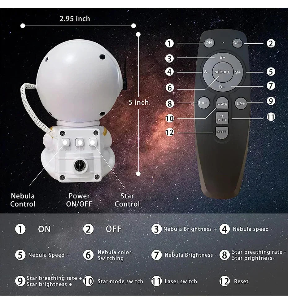 Astronaut Projection Light Galaxy Projector LED Night